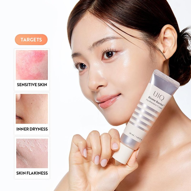 UIQ Biome Barrier Panthensive Cream, Skin Microbiome-Powered Face Moisturizer with DexPanthenol&Ceramide for Intensive Skin Barrier Repair, Soothing & Deep Hydration, Korean Skin Care, 1.69 fl. oz.