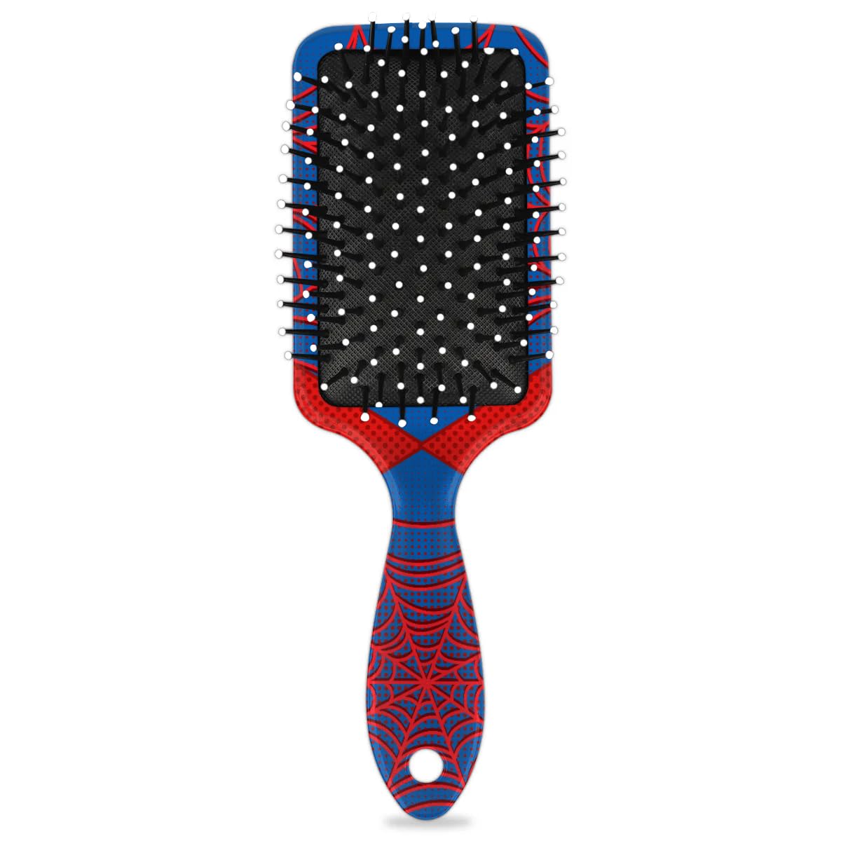 Kids Detangler Hair Brush - Spider Web Blue Design for Boys & Girls | Smooths Wet & Dry Thin, Long, Curly Hair