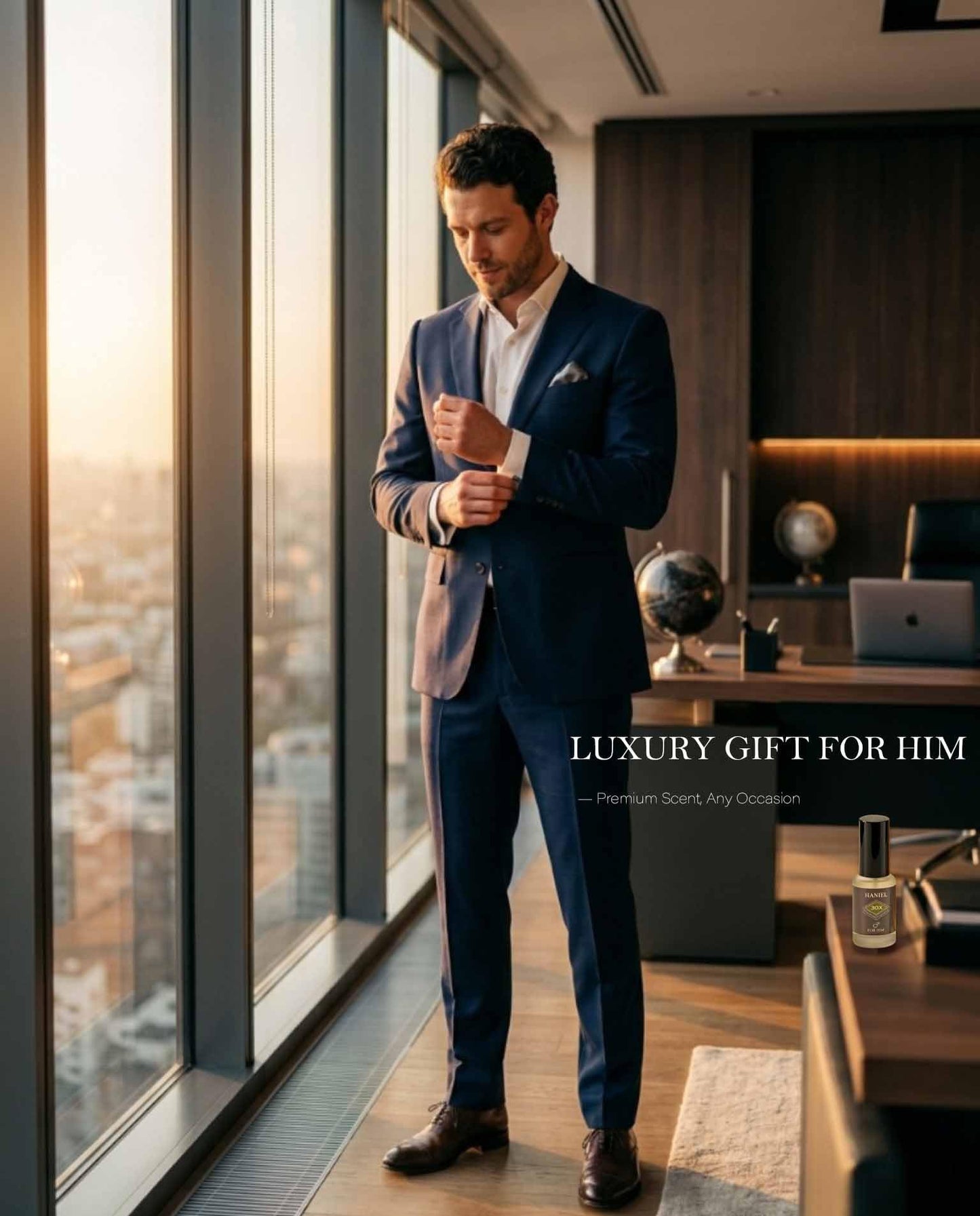 Haniel Fresh Woody Cologne for Men Long Lasting – Natural Pheromone Infused Eau de Parfum | Clean Citrus Cedar Vetiver Scent | Office Gym Date Night | Luxury Gift for Him | 30ml Travel Size