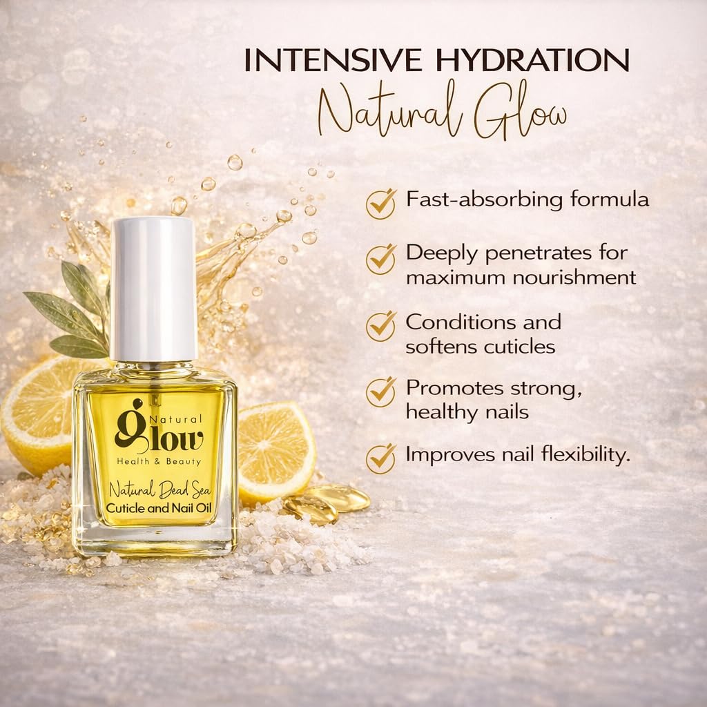 Dead Sea Cuticle & Nail Oil 5ml | Strengthens Nails & Deeply Moisturizes Dry, Cracked Cuticles | With Jojoba, Argan, Olive, Almond & Castor Oils + Vitamin E | Nail Repair & Growth Treatment