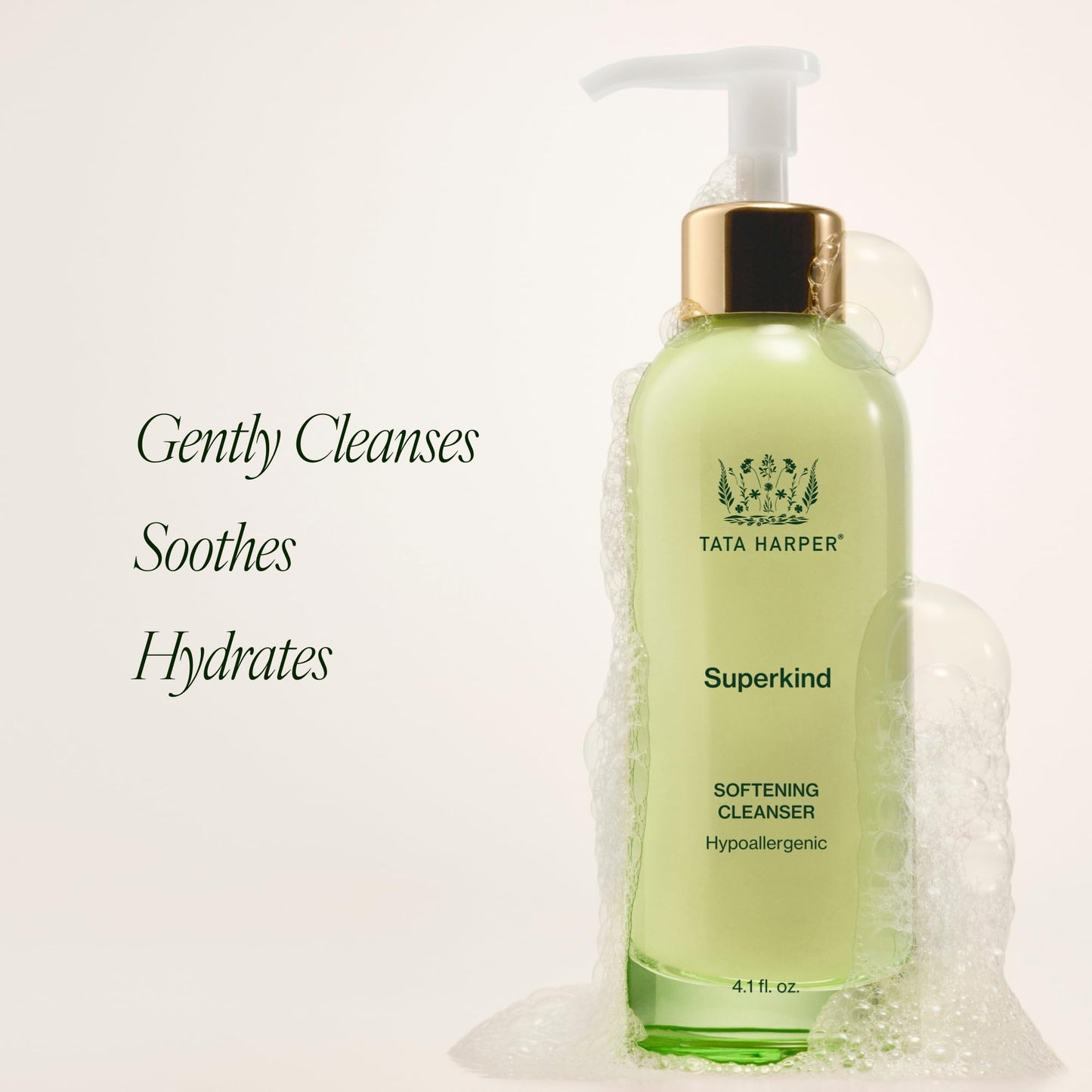 Tata Harper Superkind Softening Cleanser, Gentle Cleanser for Sensitive Skin, Hypoallergenic Skincare, Fragrance Free, Natural Skincare, Dermatologist Tested, Vegan, 125ml