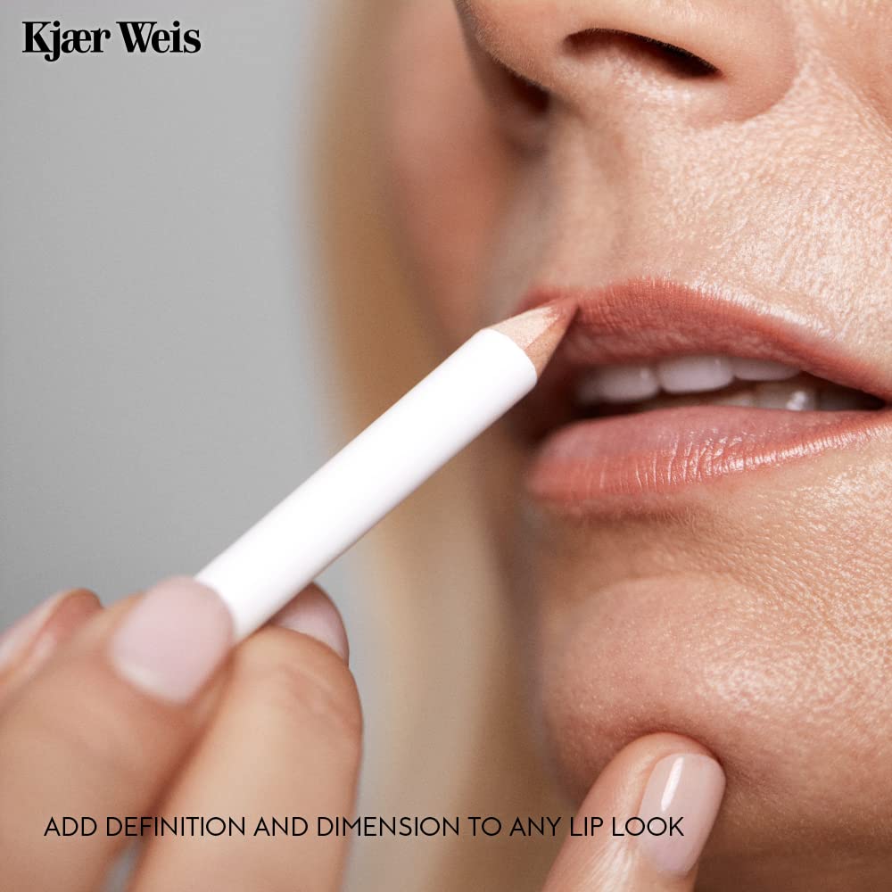 Kjaer Weis Lip Pencil. Dark Brown Lip Liner Pencil with Soft Matte Finish and Creamy Texture for Long Lasting, Smudge-Proof Wear. Cruelty Free Clean Makeup (Deep Iconic)