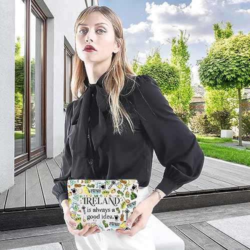 WCGXKO Ireland Trip Gift Ireland Lover Gift Ireland Merch Ireland Zipper Pouch Makeup Bag (IRELAND Bag)