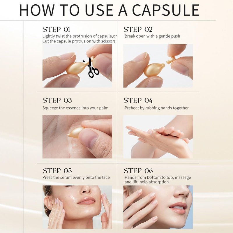 Vitamin C & Retinol Serum Capsules Set | 48 Morning & 48 Evening - Anti-Aging Face Serum for Smooth, Hydrated Skin