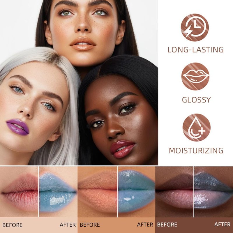 Blueberry Tinted Lip Balm - Nourishing Moisturizer for Dry Lips | Hydrating, Lightweight Gloss, 04#