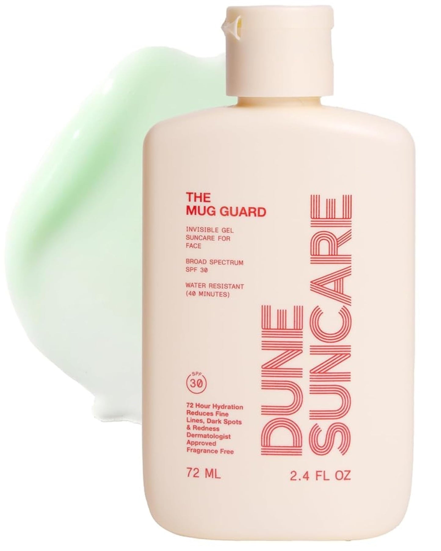 The Mug Guard Gel Sunscreen for Face - Reef Safe, Water-Resistant & Lightweight Sunscreen w/ 72 Hour Hydration - Anti-Aging, Non-Greasy Sunblock Lotion - Fragrance-Free SPF 30 Sun Lotion (2.4 Fl Oz)