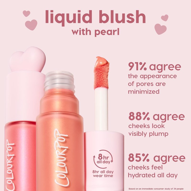 ColourPop Weightless Liquid Blush - Hydrating, Liquid Blush for Cheeks - Glowy, Pearl Finish with Hyaluronic Acid for a Healthy Glow - Designed with a Doe Foot Applicator - I Love It (0.3 Fl Oz)