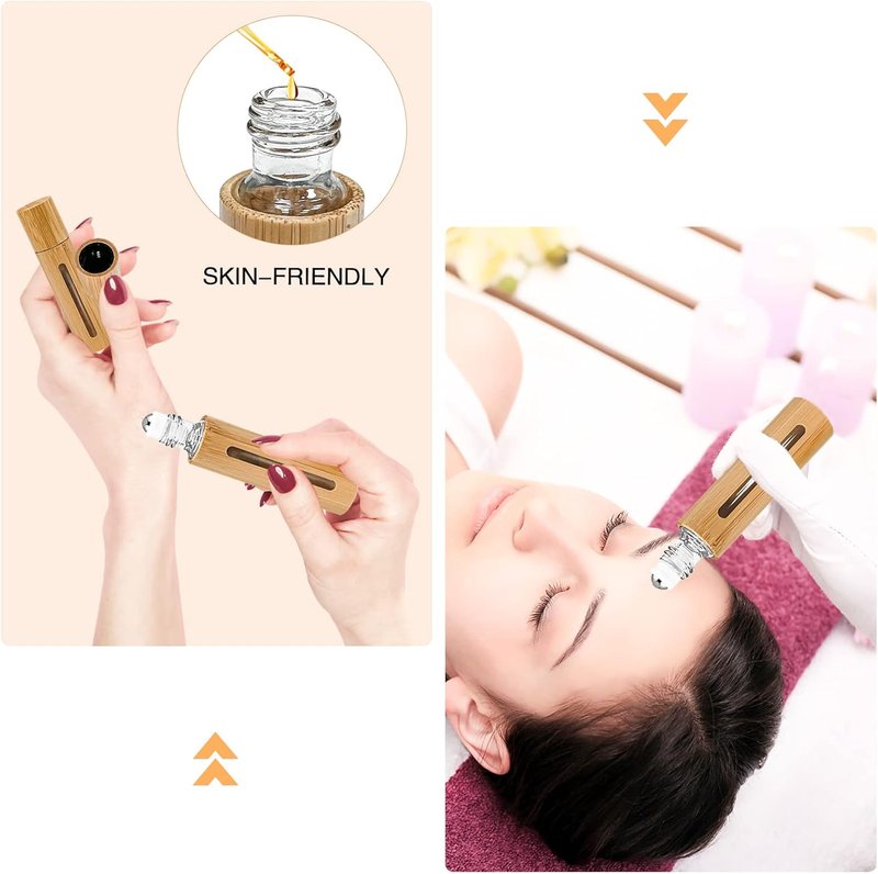 Bamboo Roll-On Bottles for Essential Oils - 12Pcs 10ml Refillable Set with Stainless Steel Rollers & Funnels