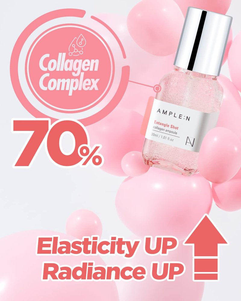Entangle Shot Collagen Serum – Korean Anti Aging and Lifting Serum with 300DA Low Molecular Collagen – Elasticity & Moisture Plumping Care with Jelly-like Capsules to Restore Softness, 1.01 fl.oz.