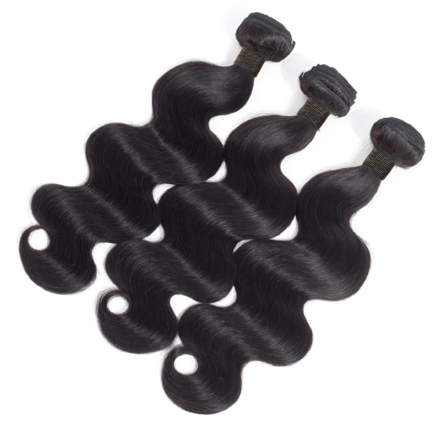 12A Human Hair Bundles - 16 Inch Body Wave Extensions | Unprocessed Brazilian Virgin, Natural Black