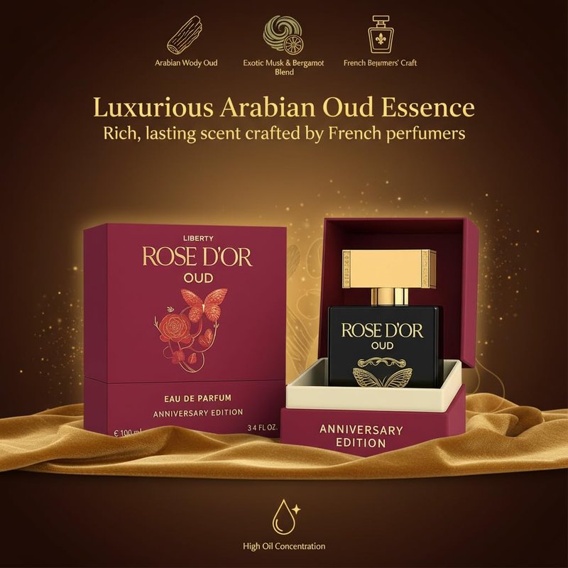 Liberty Rose Oud Perfume for Women 100ml | Eau De Parfum (EDP) | Long Lasting Floral Oud Fragrance | Rose, Sandalwood & Musk Notes | Luxury Perfume Gift for Her