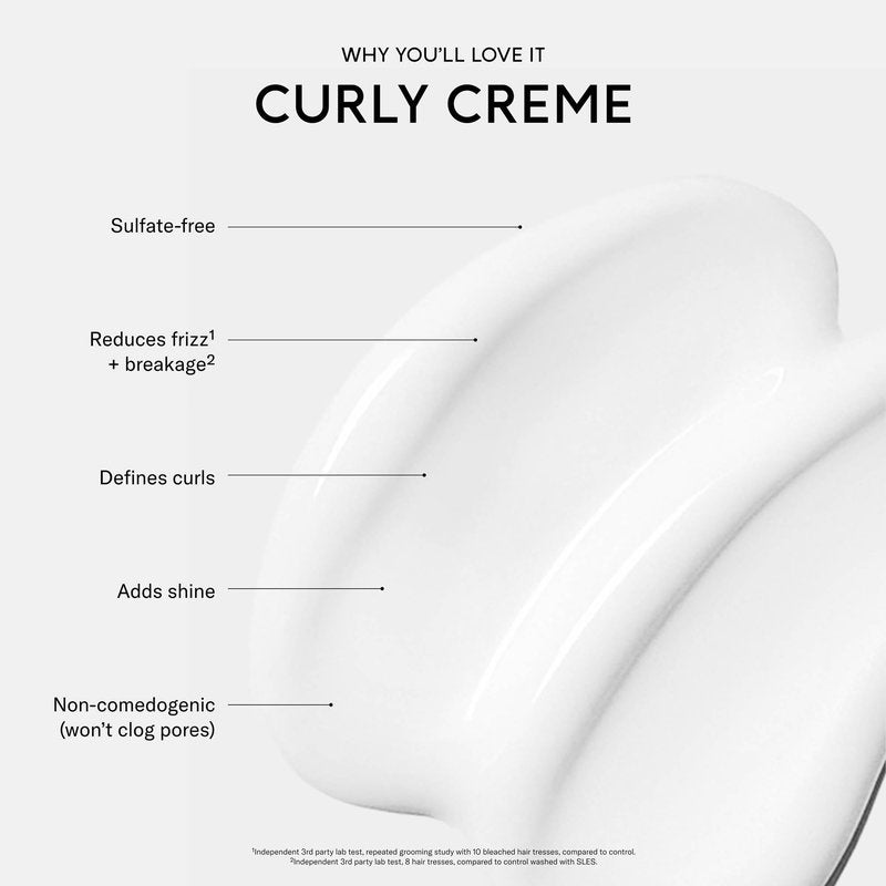 SEEN Curly Creme, Fragrance Free - Non-Comedogenic Curl Defining Styling Hair Cream - Dermatologist-Developed - Anti-Frizz- Heat Protectant - Safe for Sensitive Skin