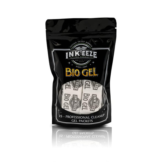 INK-EEZE Bio Gel Cleanup Packets, Easy and Effective Cleanup, Tattoo Cleaning Supplies, Tattooing Supplies, Disposal of Any Liquids Associated with Tattooing, 25 pack