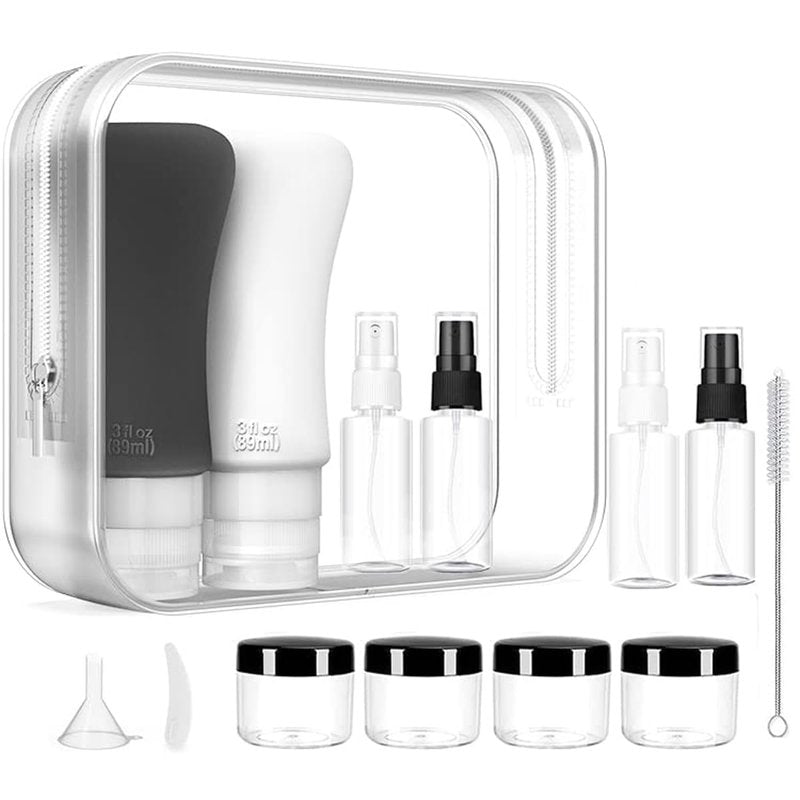 Travel Bottles Set - 18 Pack Leak Proof Silicone Toiletry Bottles | 3oz & 2oz for Business & Personal Use