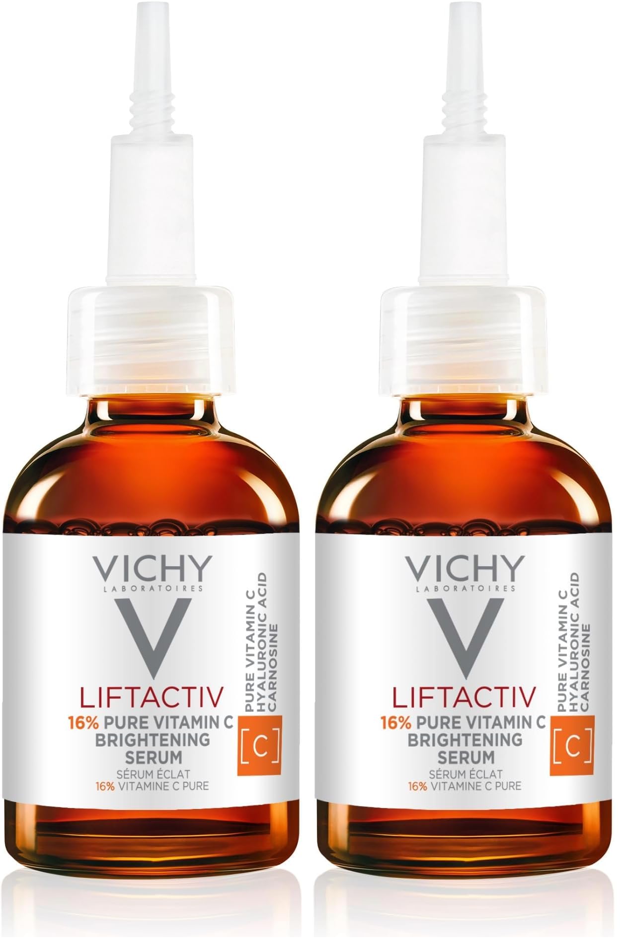 Vichy LiftActiv Vitamin C Serum For Face, Brightening Serum With 16% Pure Vitamin C,E + Hyaluronic Acid, Improves Radiance & Firmness, Anti Aging, Protects Skin From Discoloration (Pack of 2)