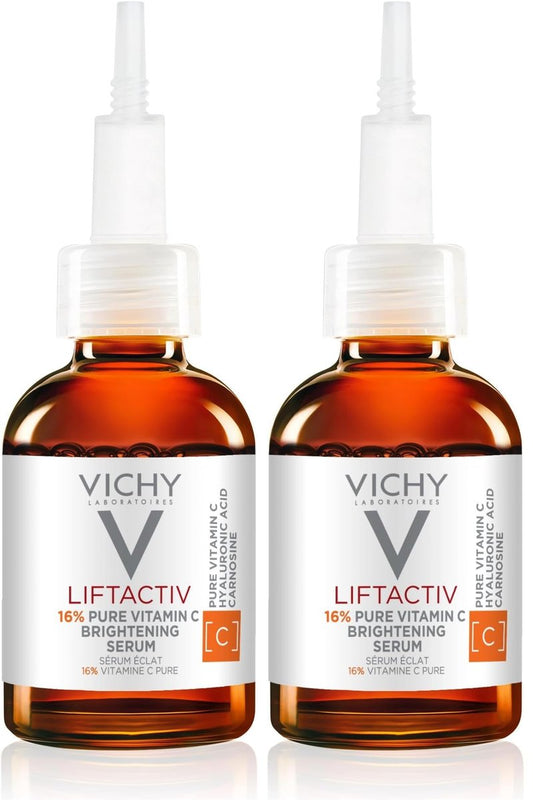 Vichy LiftActiv Vitamin C Serum For Face, Brightening Serum With 16% Pure Vitamin C,E + Hyaluronic Acid, Improves Radiance & Firmness, Anti Aging, Protects Skin From Discoloration (Pack of 2)
