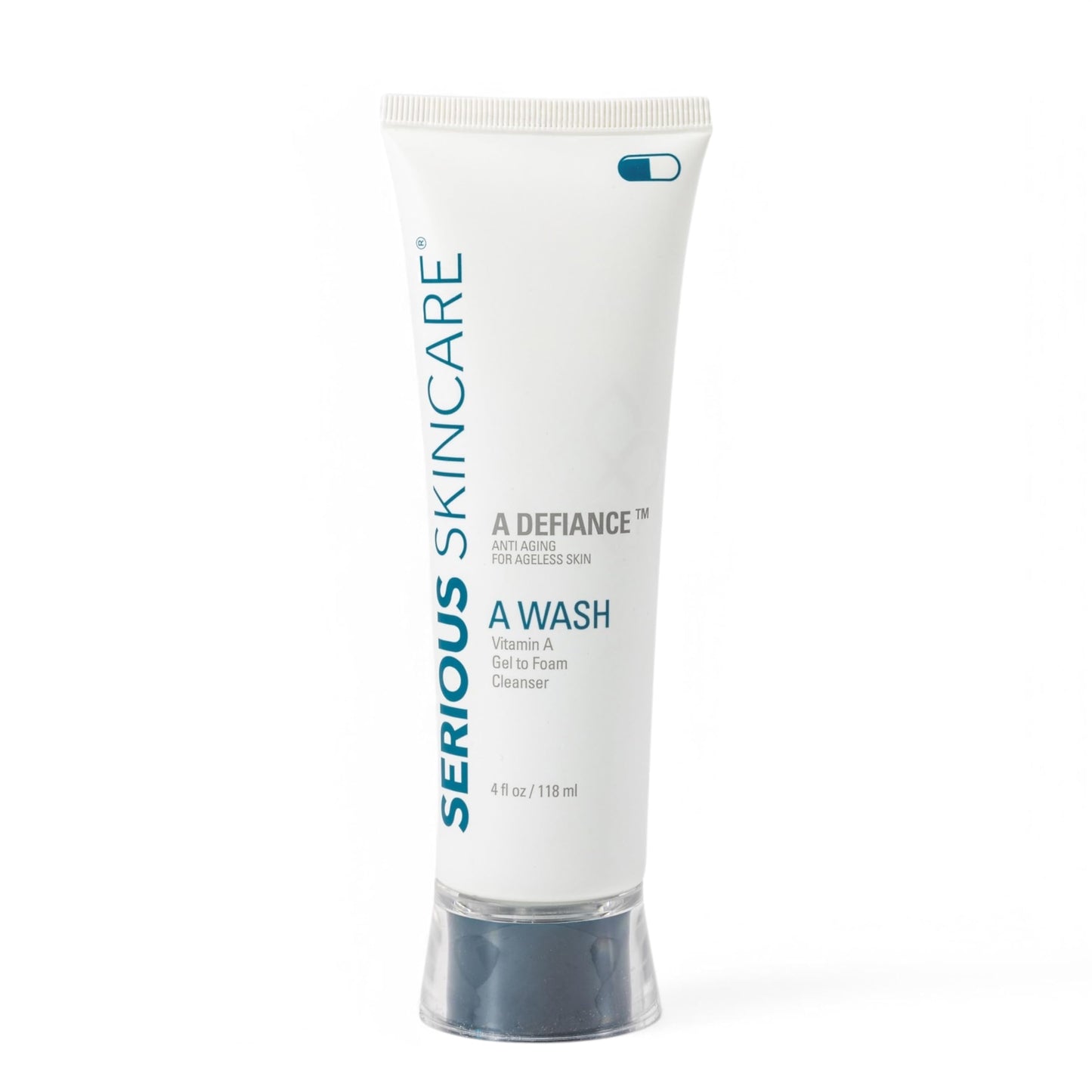 Serious Skincare Vitamin A Wash Gentle Exfoliating Facial Cleanser with Retinol, Papaya, Avena Sativa Extract, Purifying Foaming Face Wash for Women & Men, Sensitive Skin Safe, Non-Stripping 4 Fl. Oz.