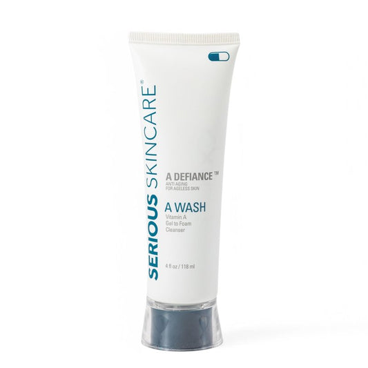 Serious Skincare Vitamin A Wash Gentle Exfoliating Facial Cleanser with Retinol, Papaya, Avena Sativa Extract, Purifying Foaming Face Wash for Women & Men, Sensitive Skin Safe, Non-Stripping 4 Fl. Oz.