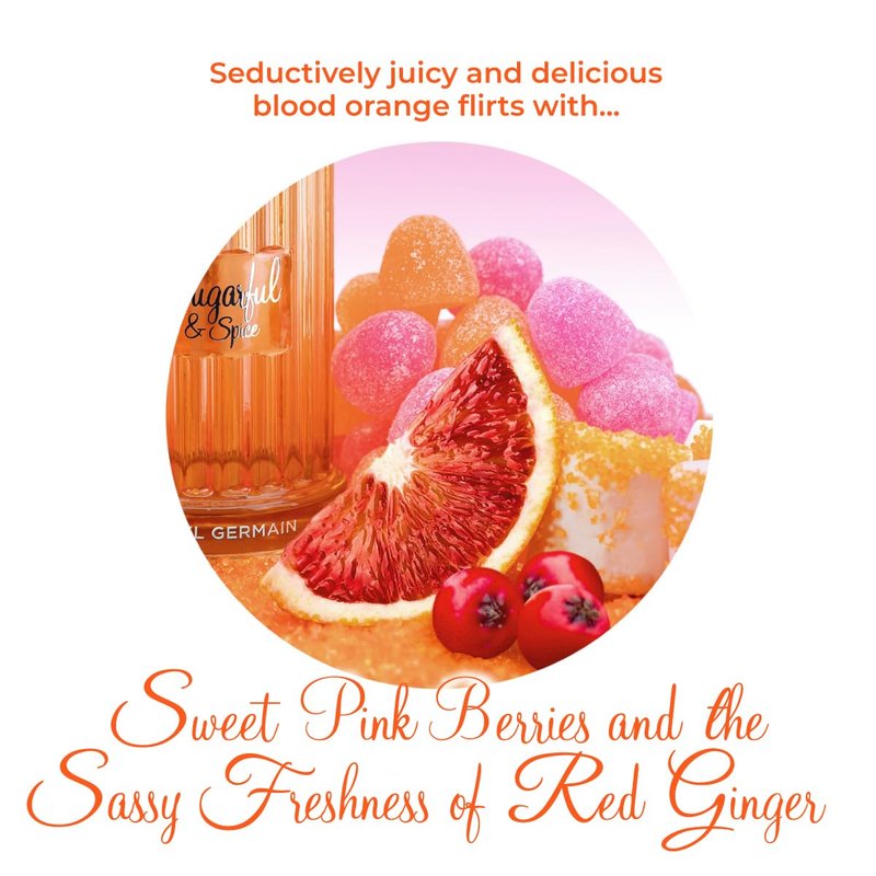 Michel Germain Sugarful & Spice Eau de Parfum Spray Women's Fragrance, Notes of Sparkling Blood Orange, Pink Peony, Creamy Vanilla, Flirty & Playful Gift for Her, 3.4 Fl Oz