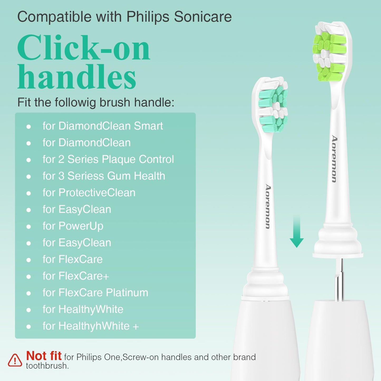 Aoremon Replacement Heads for Philips Sonicare C2 W, 8 Count White