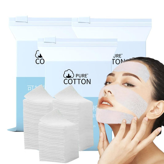CLOUDROL Mummy Makeup Wet Cotton Pads for Face Stretchable Bandage Tear Mask Paper Towel Hydrotherapy Hydration Cotton Sheet 200pcs 3.9 * 3.9in (200 Count (Pack of 3))