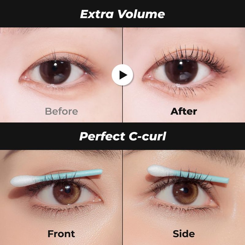 BOM COSMETICS Wonderproof Mascara Volume & Curl #01 Deep Black 0.28 oz salon-like curling power for lifted voluminous lashes, eyelash extension care, long lasting smudge and waterproof formula