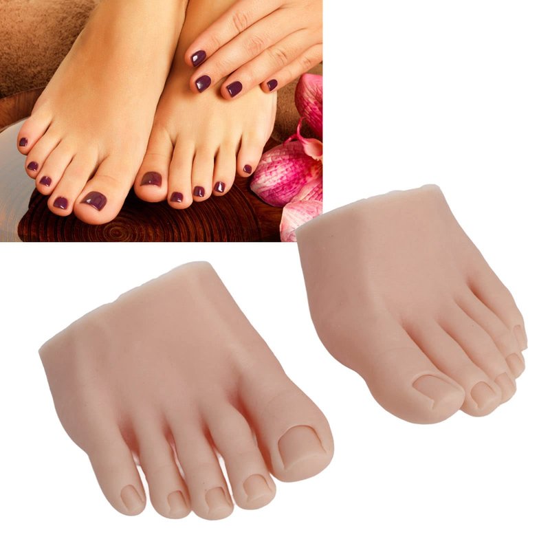 Estink Silicone Fake Foot Model Pair for Nail Art Training Pedicure Practice Salon Professionals Beauty School Institutions