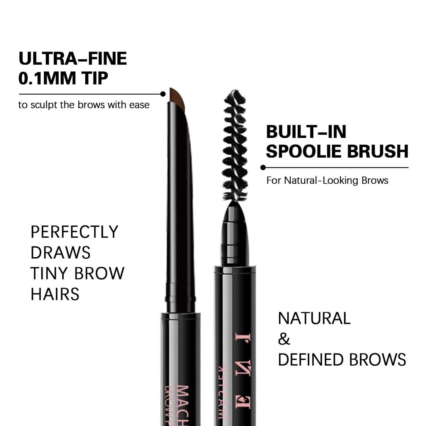 Maksure Microblading Eyebrow Pencil,Eyebrow Retractable Definer Pencil,Angled Precision Tip,0.1MM Ultra Slim Eyebrow Makeup,Long-Lasting Waterproof,Smudgeproof