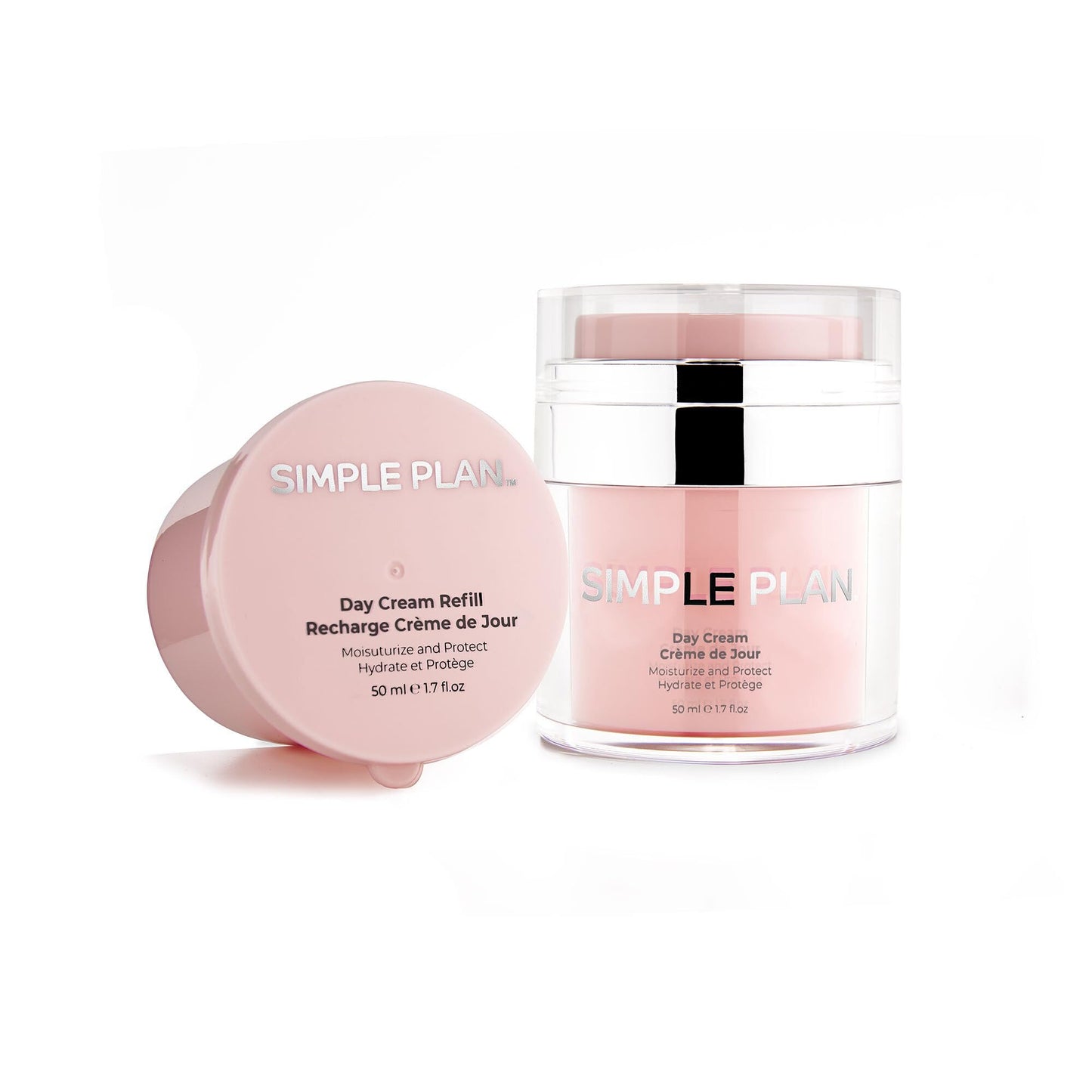 SIMPLE PLAN Refill Hyaluronic Acid Day Cream – Anti-Aging Facial Moisturizer for Men & Women – Lightweight Hydrating Face Cream to Reduce Wrinkles & Restore Skin Barrier