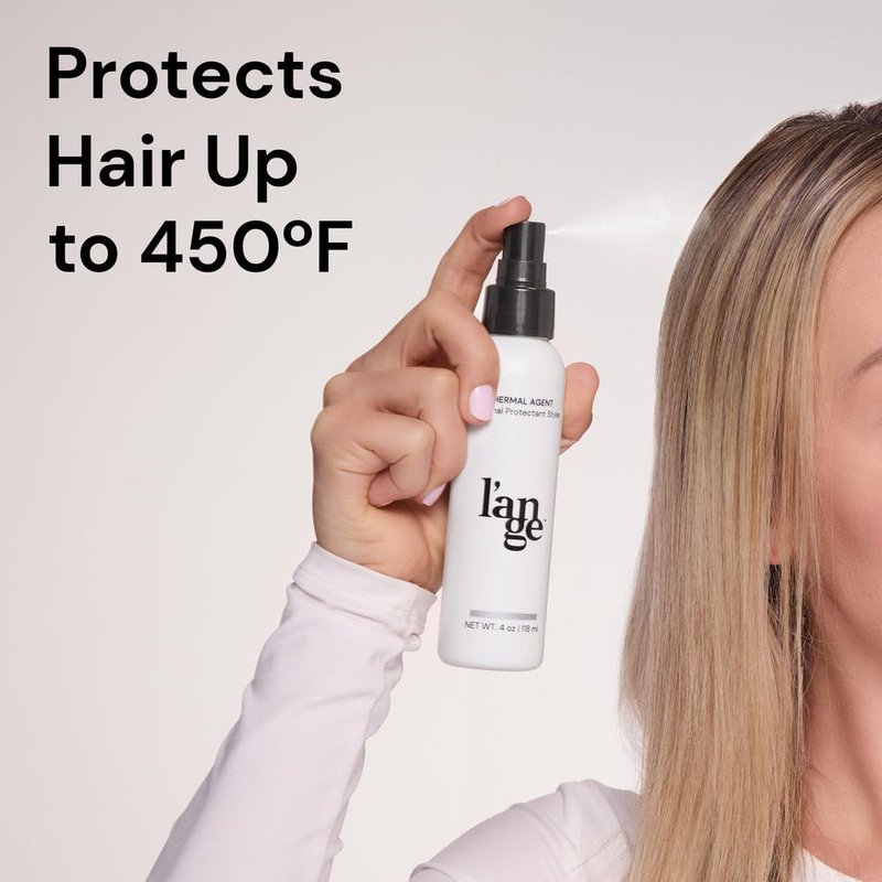 L'ANGE HAIR Thermal Agent Heat Protectant Spray | 450°F Heat Protection Spray for Hair | Controls Frizz, Enhances Shine & Volume | Safe for Color-Treated Hairstyles | Lightweight & Non-Greasy, 4 fl oz
