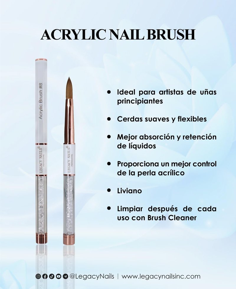 Acrylic Nail Brush #10 - Professional Sculpting Tool with Flexible Bristles | Lightweight White Design