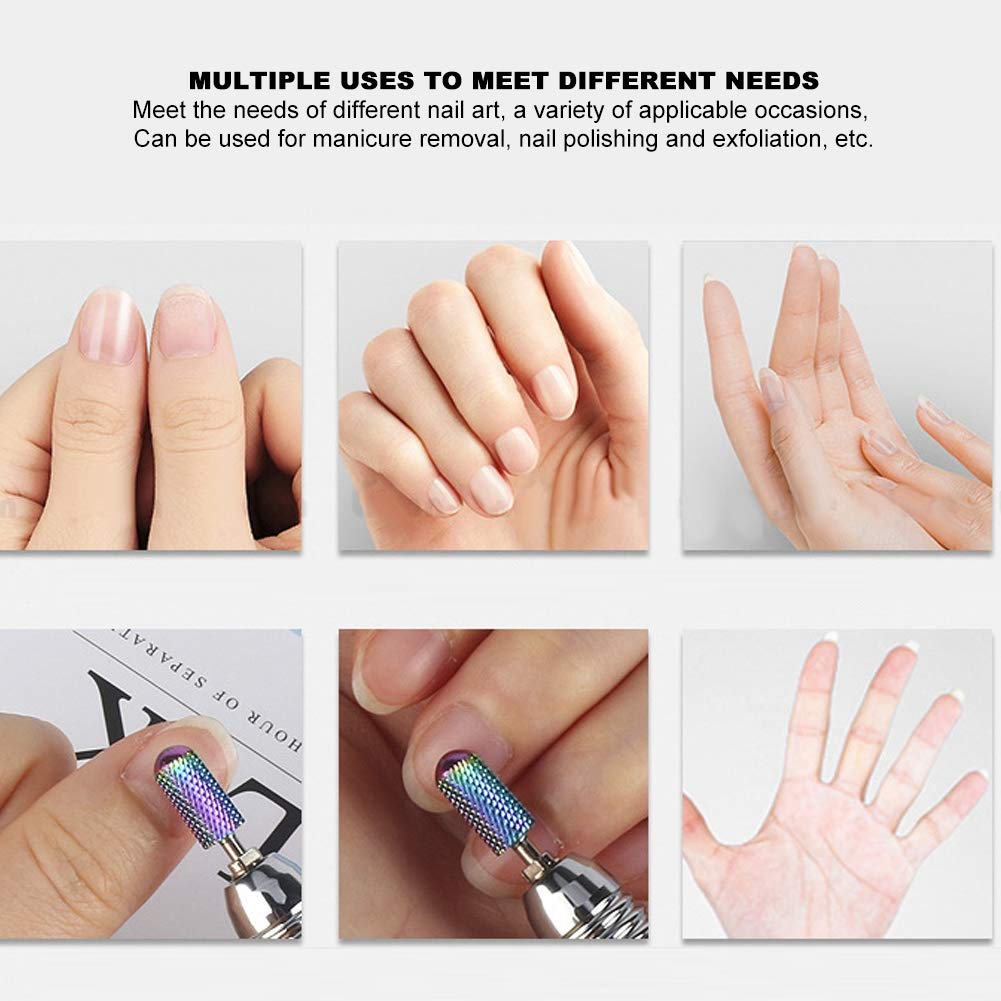 Nail Drill Bit Set, 10pcs Tungsten Steel Nail Drill Bit 3/32 inch Grinding Head Cuticle Drill Bit for Nails Manicure Set Professional Polishing Machine Tool for Pedicure