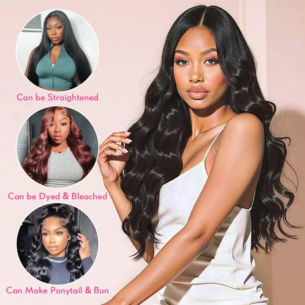 12A Body Wave Bundles Human Hair （14 14 14 inch） Human Hair Bundles 100% Unprocessed Brazilian Virgin Human Hair 3 Bundles Quick Weave bundles for Black Women Quick Weave Natural Color