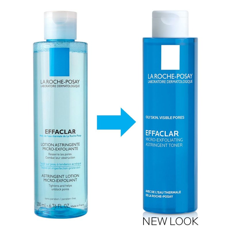La Roche-Posay Effaclar Astringent Face Toner for Oily Skin, with Exfoliating LHAs to Minimize Appearance of Pores and Smooth Skin Texture