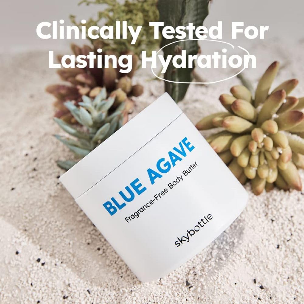 Fragrance-Free Blue Agave Body Butter - Moisture Repair Cream with Hyaluronic Acid | Vegan Body Care for All, 9.8 Fl. Oz
