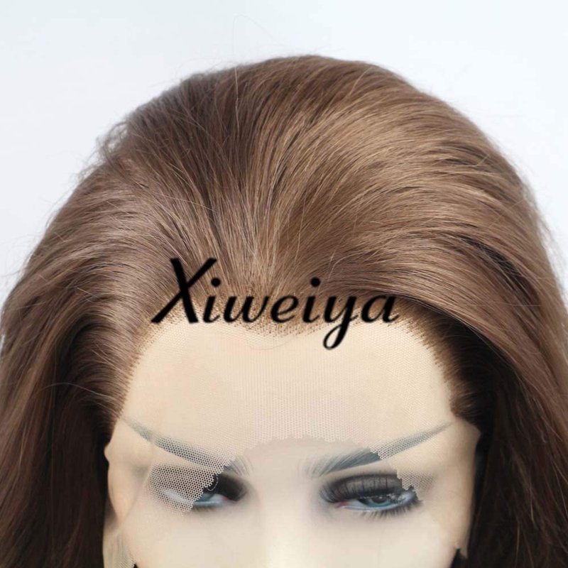 Brown Lace Front Wig for Women - Long Wavy Synthetic Hair, Heat Resistant Fiber | 6# Color
