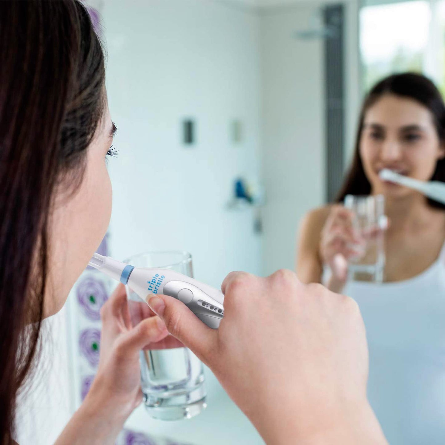 Triple Bristle GO | Portable AA Battery Sonic Toothbrush for Travel | Three Powerful Modes | Soft Nylon Bristles-Also for Autistic & Special Needs Adults and Kids | Triple Bristle GO Two Pack