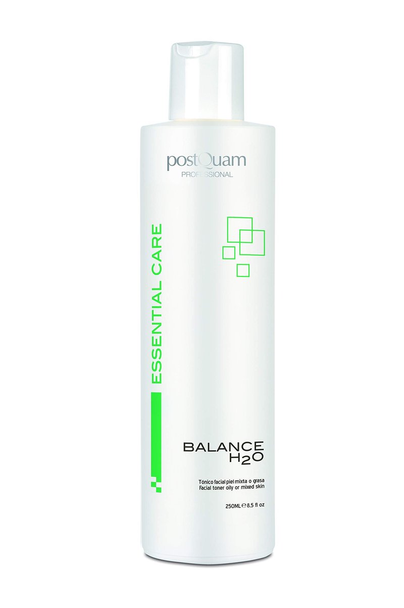 postQuam Professional Balance H2O Facial Tonic for Mixed or Oily Skin 250ml – Spanish Beauty – Mentholated Solution with Algae – Regulates Excess Sebaceous Secretion- Hydrates and Refreshes Skin