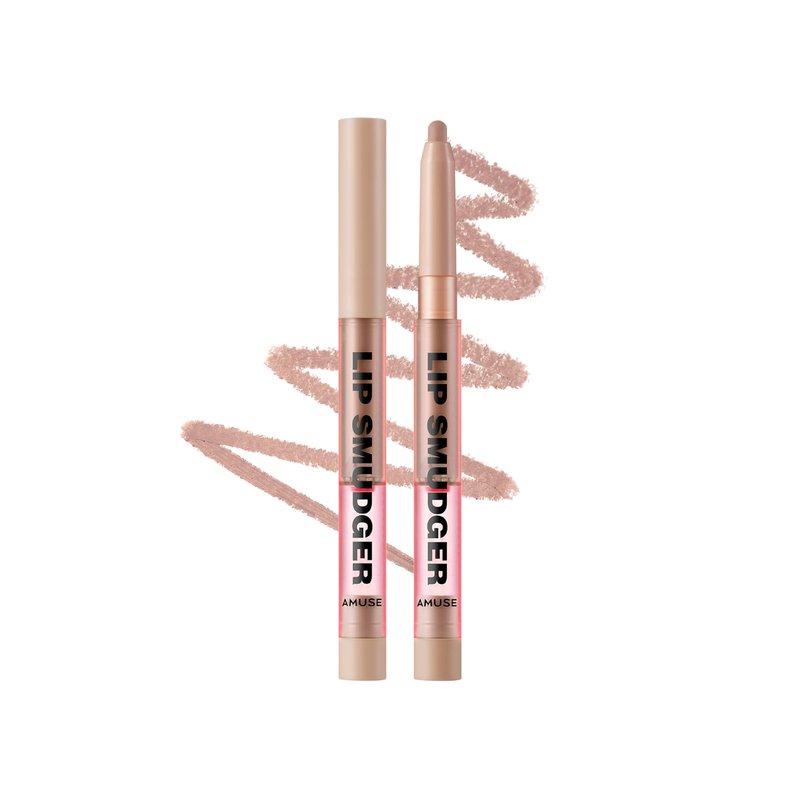 Amuse SEOUL Lip Smudger (00 SHADING) - Natural Shadow Beige, Lip Liner Pencill, Creamy Lip Crayon, Smooth Velvet Texture, Multi-Use Lipliner, Overlip Line Color, Vegan, Korean Beauty