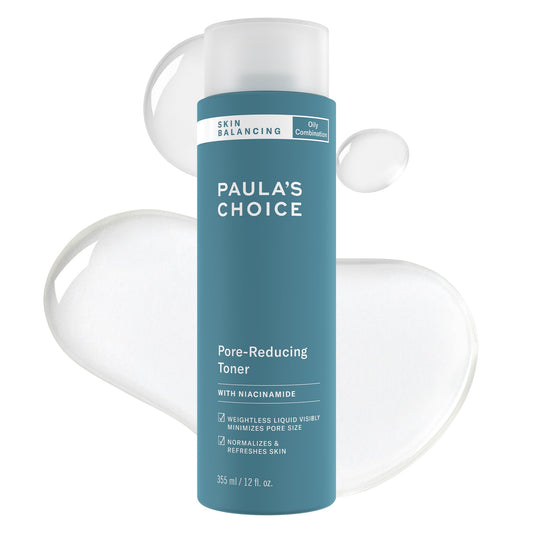 Paula's Choice Skin Balancing Pore-Reducing Face Toner with Niacinamide for Oily & Combination Skin, Minimizes Large Pores, Controls Oil & Shine, Hydrates & Replenishes, Acne-Prone Friendly, 12 Fl Oz