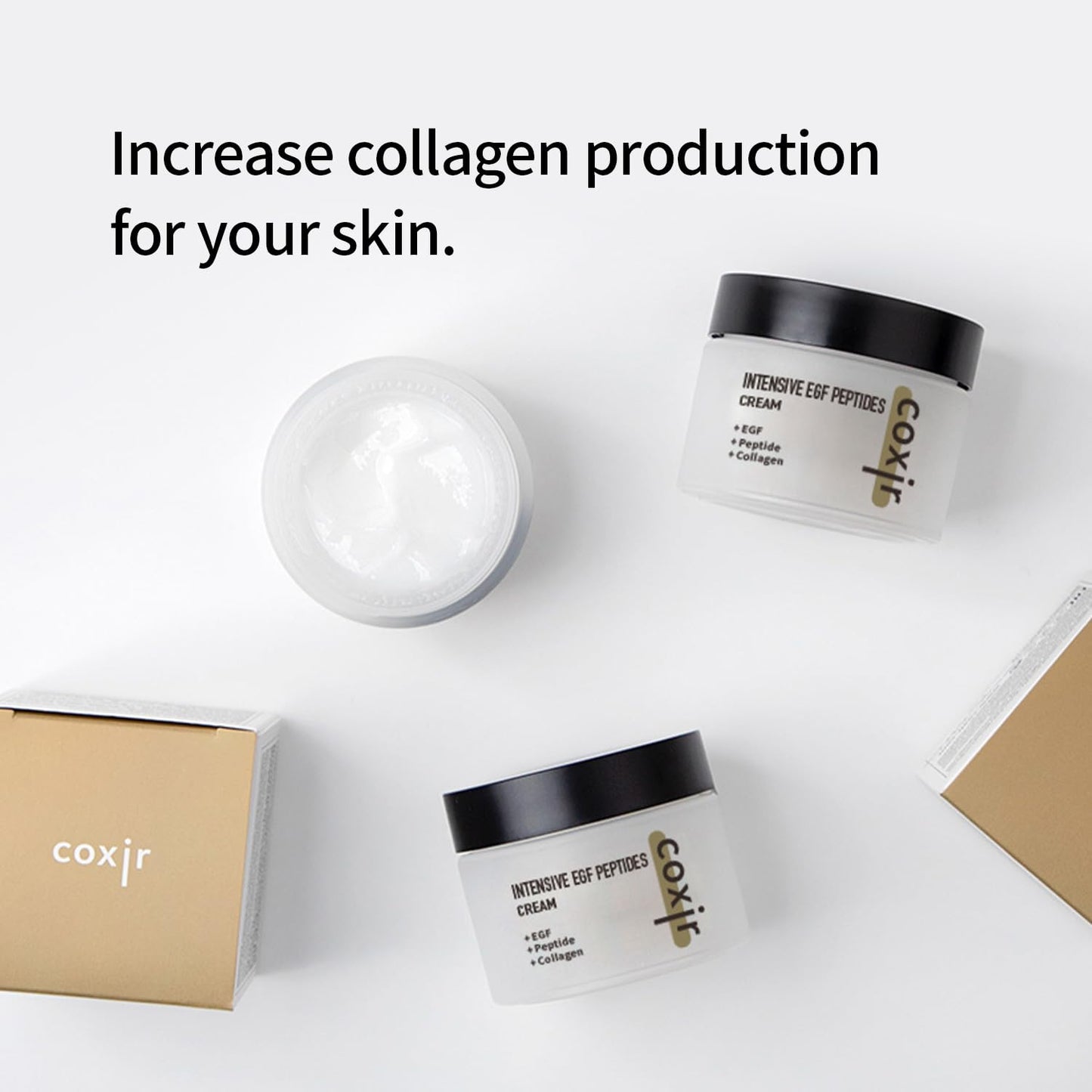 coxir INTENSIVE EGF PEPTIDES CREAM l Day&Night Firming Cream l EGF(Epidermal Growth Factor), Peptides, Niacinamide, Panthenol, Collagen l Korean Skincare [50ml/1.69fl.oz] (Pack of 2)