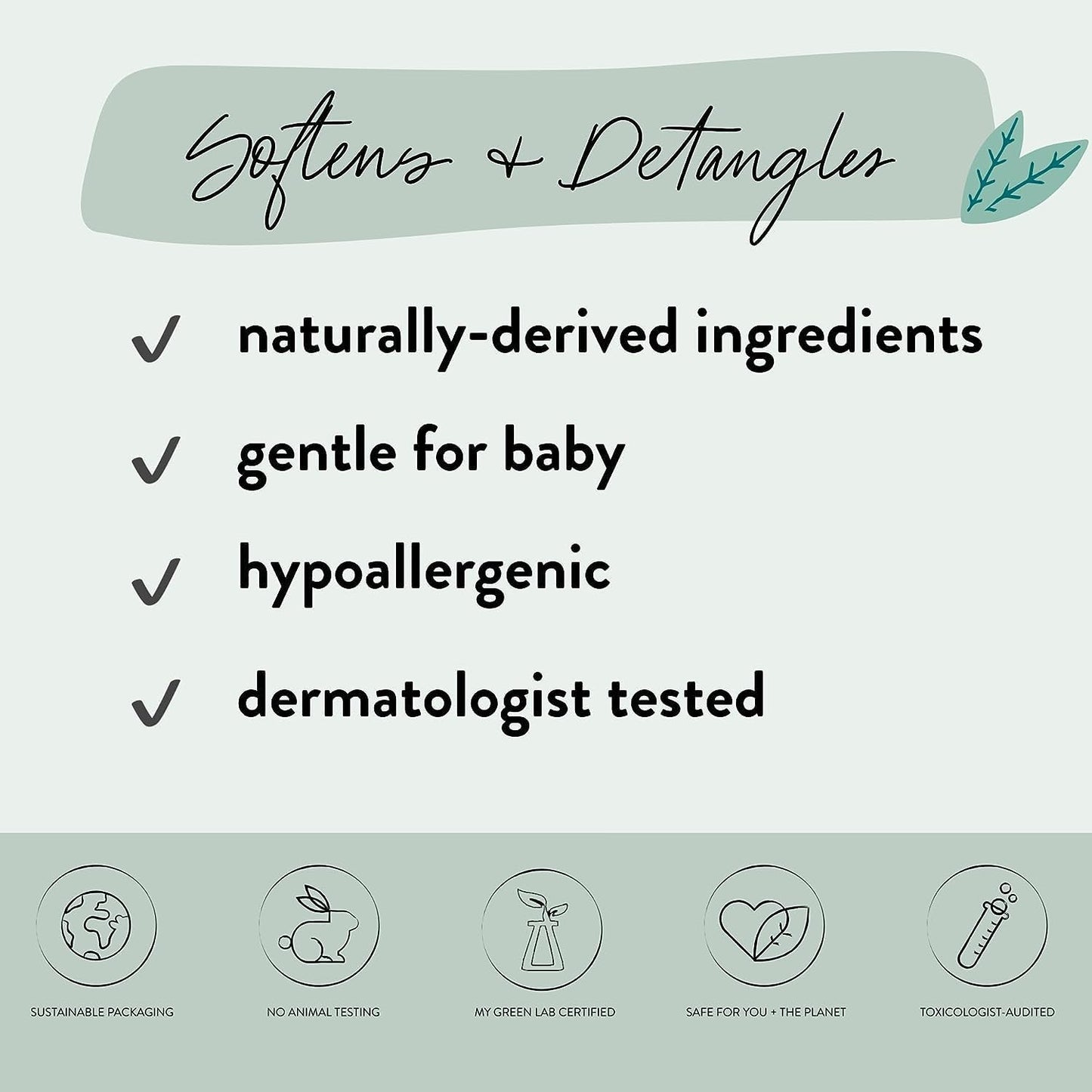 The Honest Company Fragrance-Free Conditioning Hair Detangler Tear-Free Hypoallergenic Leave-In Conditioner and Fortifying Spray for Sensitive Skin 4 fl oz