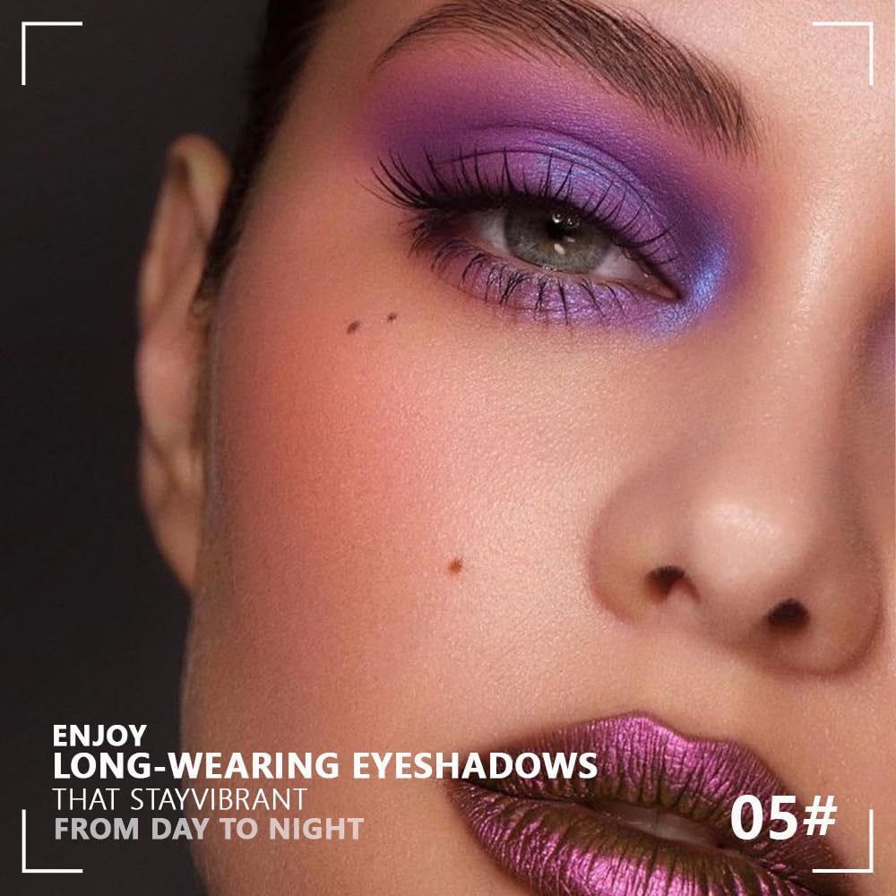Lavender Purple Glitter Eyeshadow Quad - Pigmented Waterproof Makeup Palette for Older Women | Blendable & Cruelty-Free