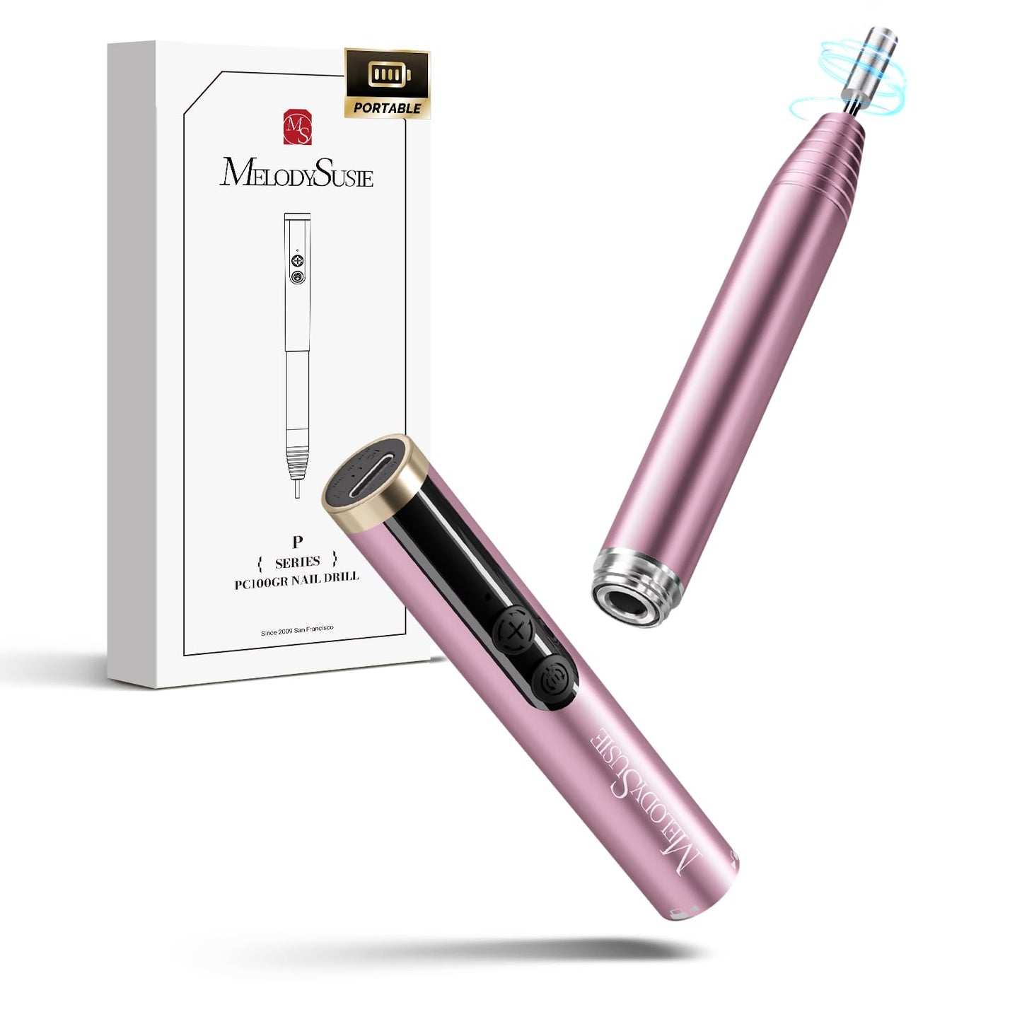 MelodySusie Pen-Shaped Cordless Nail Drill PocketNail PC100GR for Beginners