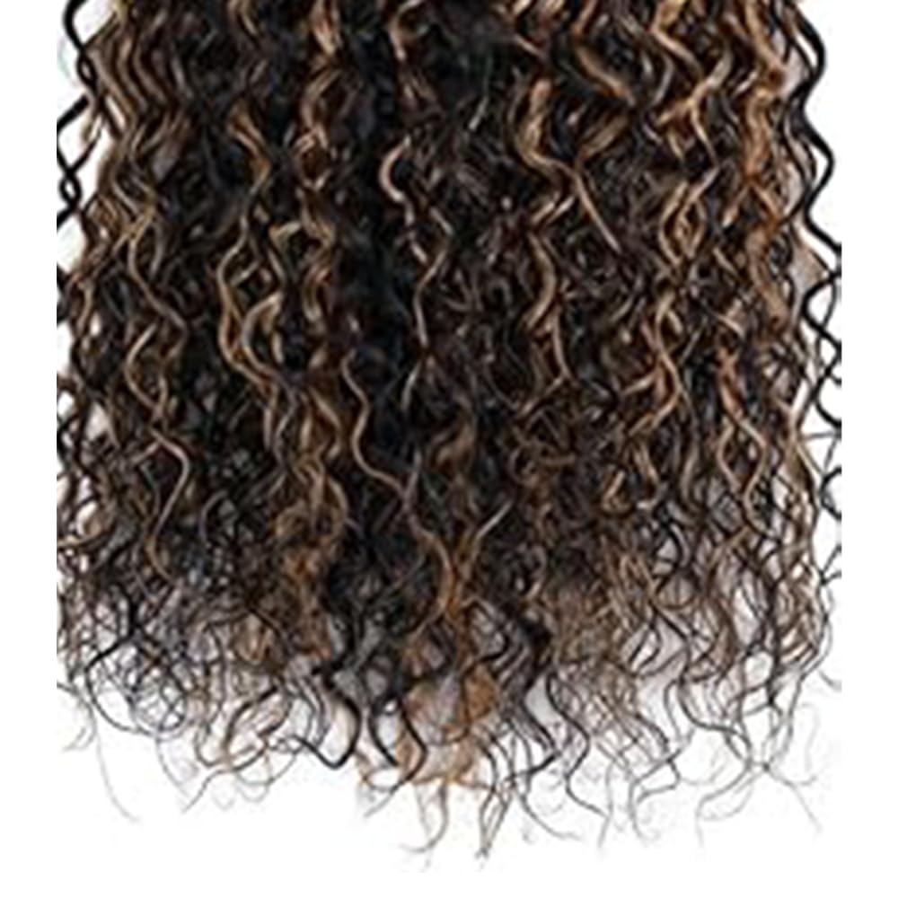 BilltiiWW P1B30 Highlight Kinky Curly Bundles Black Mixed With Light Brown Curly Bundles two tone Brazilian Wavy Weave With Soft and Silky for Women 8 10 12 Inch