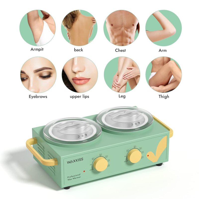 Professional Dual Wax Pot Warmer - 14oz Double Wax Pot for Salon & Spa | Independent Heating for Body Waxing