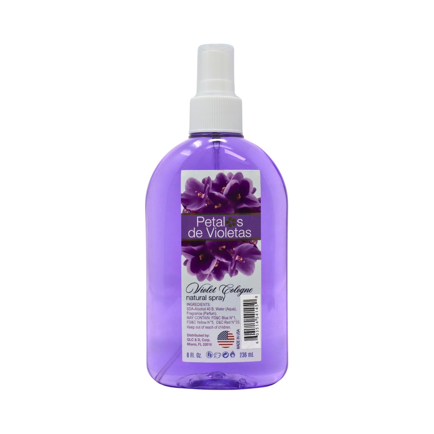 YOLY Petalos de Violetas, Traditional Violet Cologne, Long Lasting, For Babies and Adults (8 Fl Oz/Pack of 1)