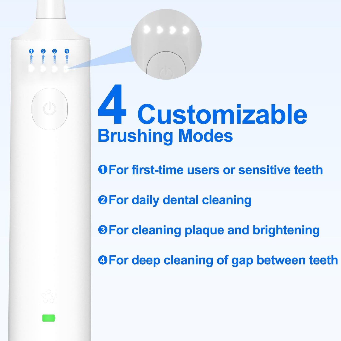 Vnina Rotating Electric Toothbrush for Adults, Rechargeable Sonic Electric Toothbrush with 2 Min Smart Timer, 4 Brushing Modes, Travel-Friendly with 2 Brush Heads, 40000VPM Motor