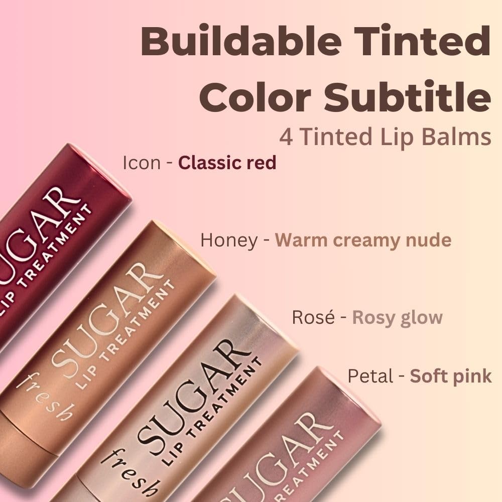 Fresh Mini Color and Care Lip Collection Holiday Gift Set - Advanced Therapy, Rose, Icon, Petal, Honey
