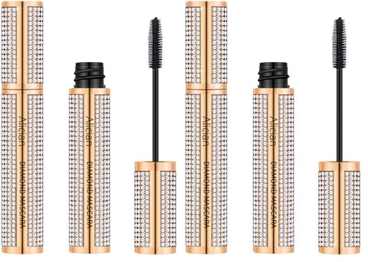 Diamond Mascara - Waterproof Long Curling Eyelashes | Thickening & Lengthening, Smudge-Proof (Pack of 2)